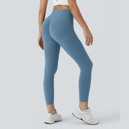 Scrunch Butt Lifting High Waist Leggings Tummy Control Pocket Sports Shaping Training Trousers
