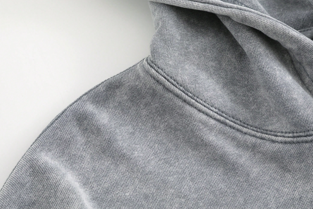Young adults’ go-to vintage acid-washed hoodie with kangaroo pocket for daily outfits