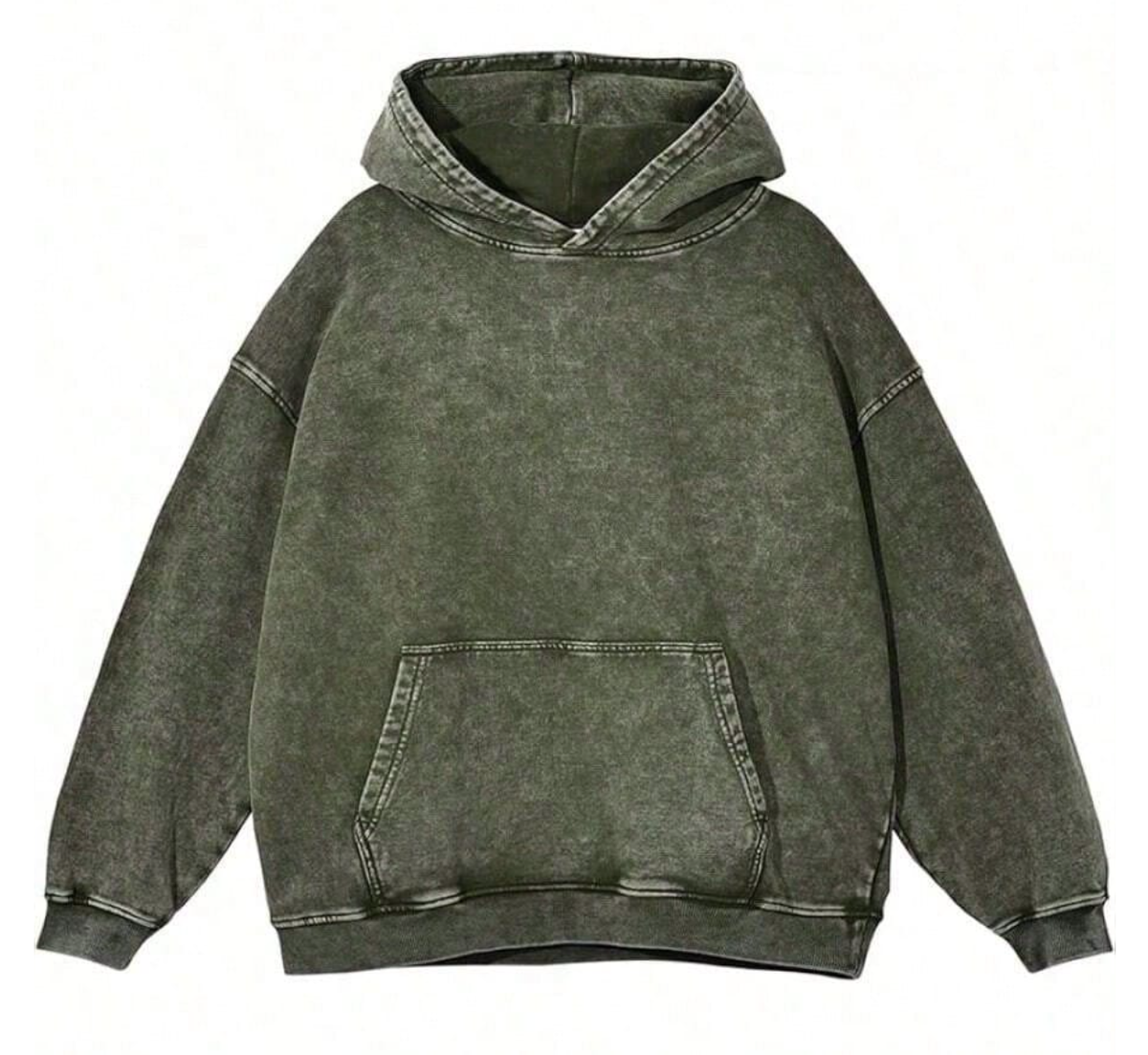 Young adults’ go-to vintage acid-washed hoodie with kangaroo pocket for daily outfits