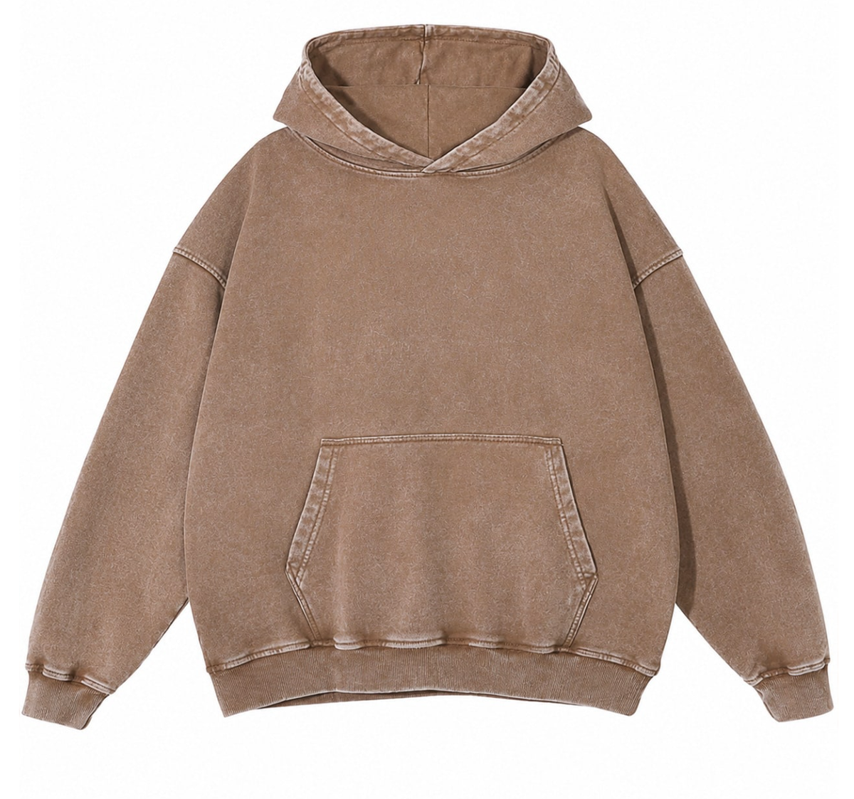 Young adults’ go-to vintage acid-washed hoodie with kangaroo pocket for daily outfits