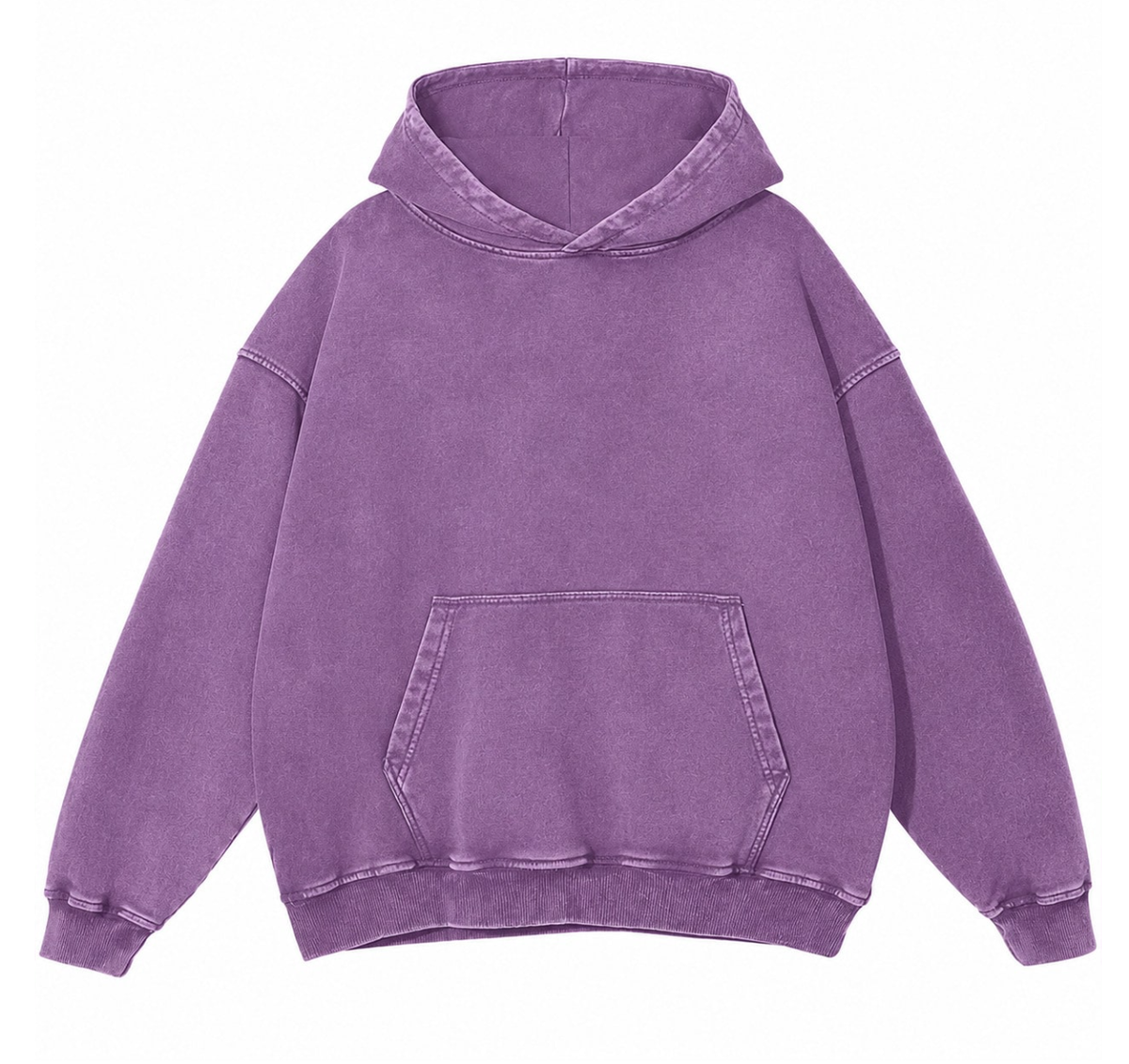 Young adults’ go-to vintage acid-washed hoodie with kangaroo pocket for daily outfits