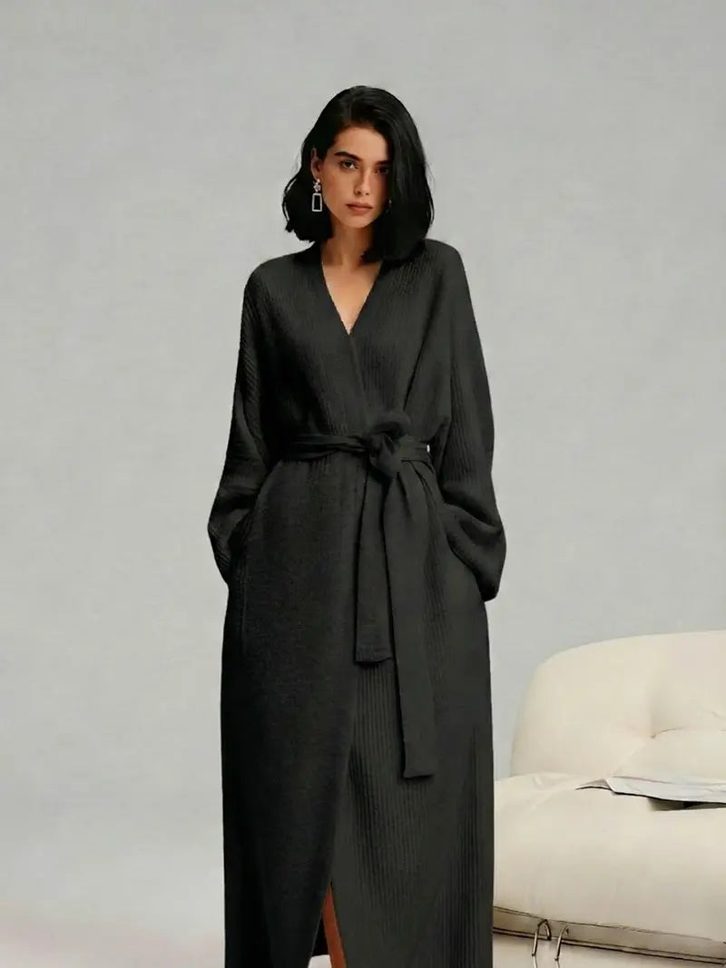 Women’s Double-Sided Thick Fleece Long Robe | Warm Flannel for Fall & Winter, Soft & Cozy, Wear Indoors & Outdoors