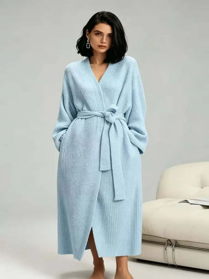 Women’s Double-Sided Thick Fleece Long Robe | Warm Flannel for Fall & Winter, Soft & Cozy, Wear Indoors & Outdoors