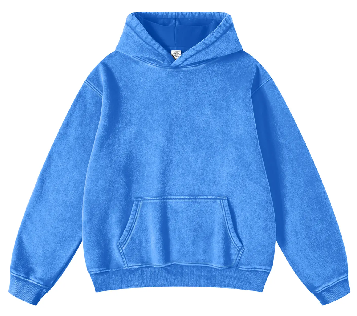 Young adults’ go-to vintage acid-washed hoodie with kangaroo pocket for daily outfits