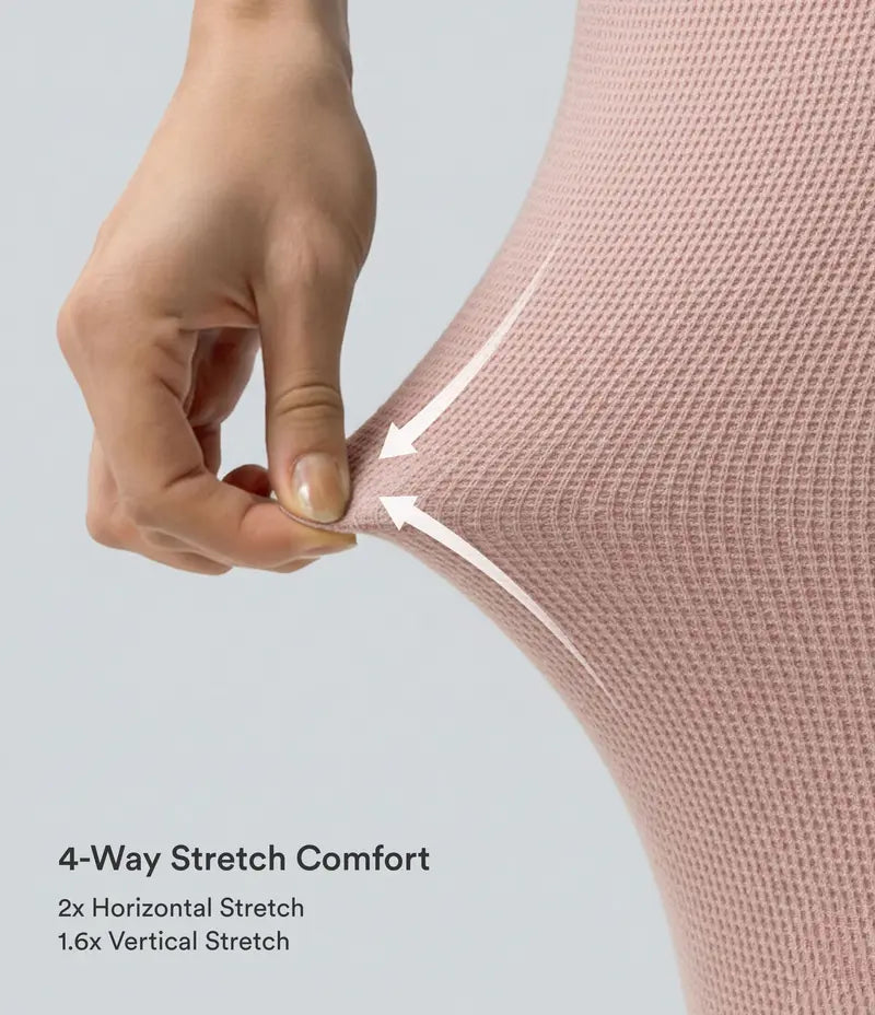 High Waisted Pocket Wide Leg Waffle Work Pants