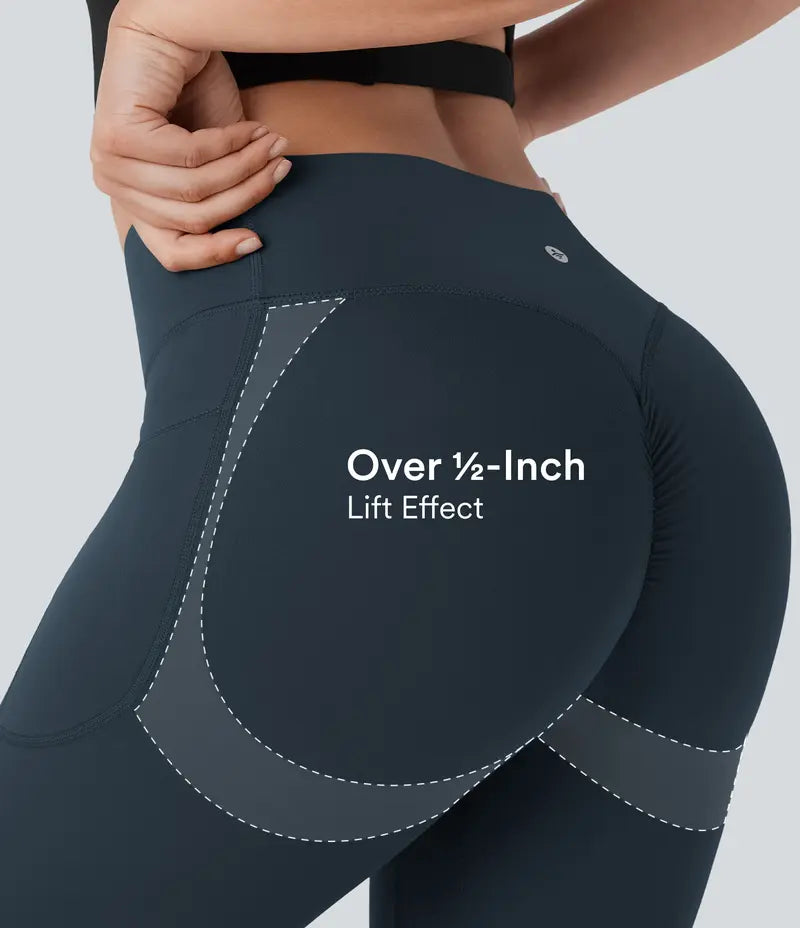 Scrunch Butt Lifting High Waist Leggings Tummy Control Pocket Sports Shaping Training Trousers